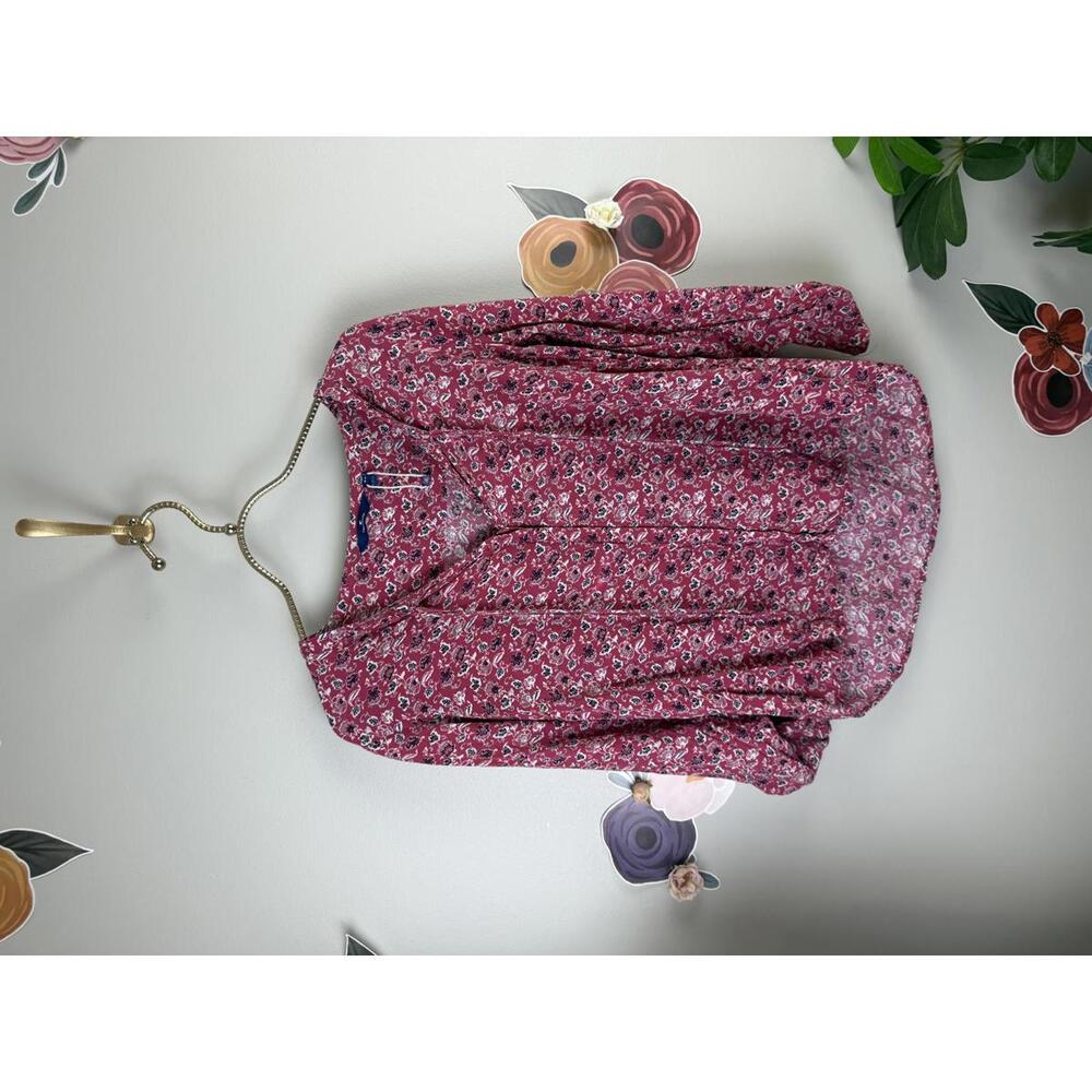 Tom Tailor Pink Front Button Floral Sheer Lightweight Blouse - Size - 34